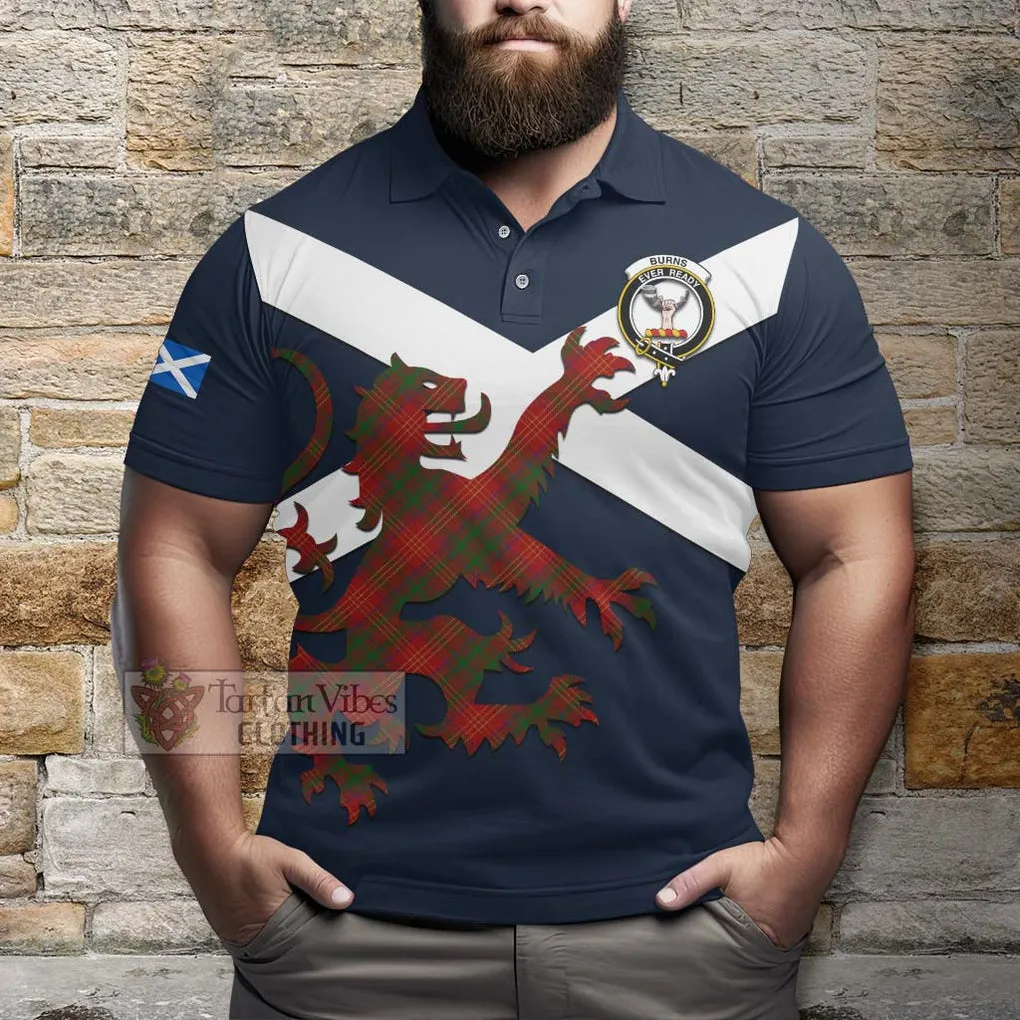 Burns Tartan Lion Rampant Polo Shirt Proudly Display Your Heritage with Alba Gu Brath and Clan Name