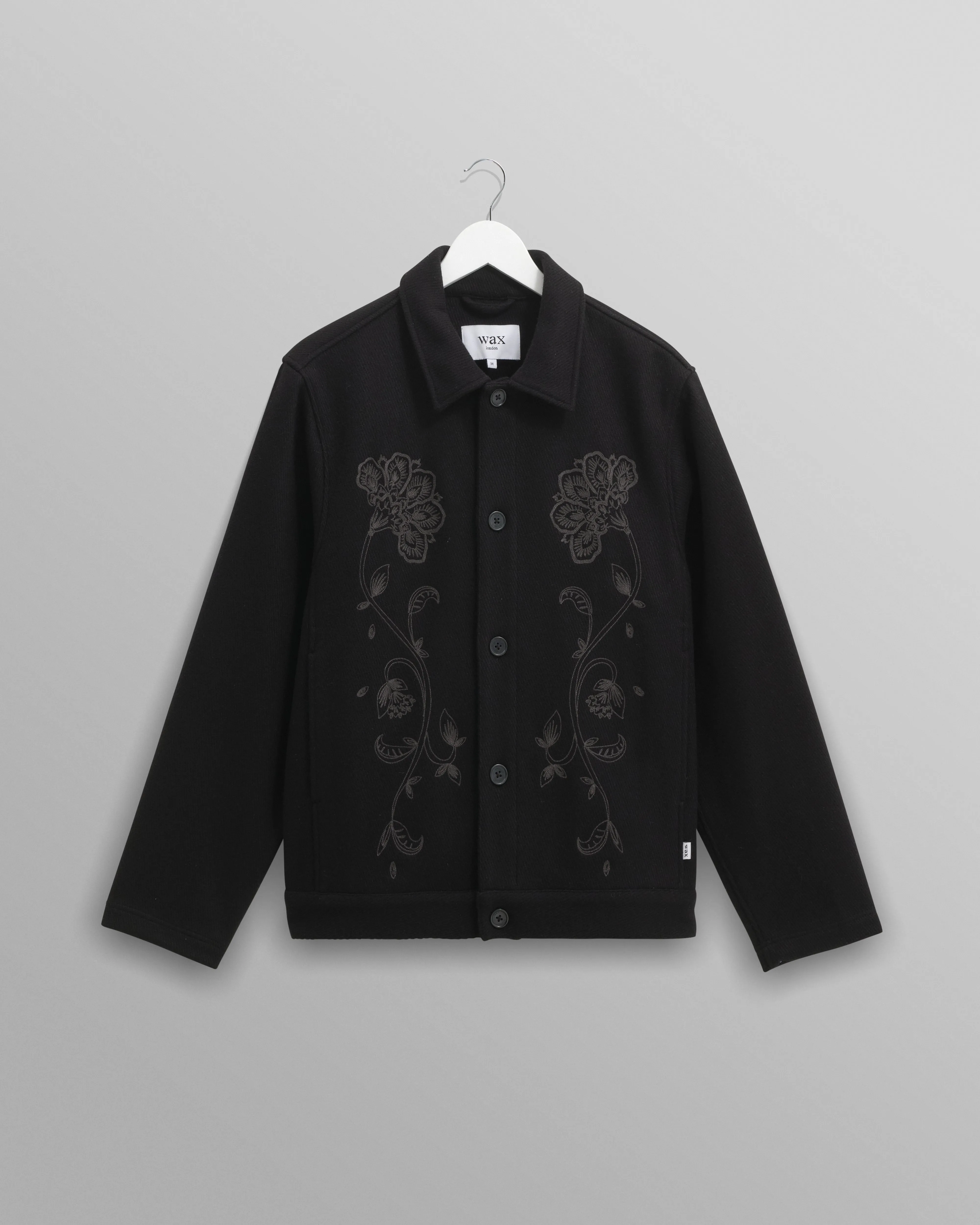 Elm - Black Floral Embroidered Wool Jacket