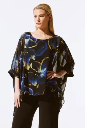 Floral Print Chiffon Poncho Top
