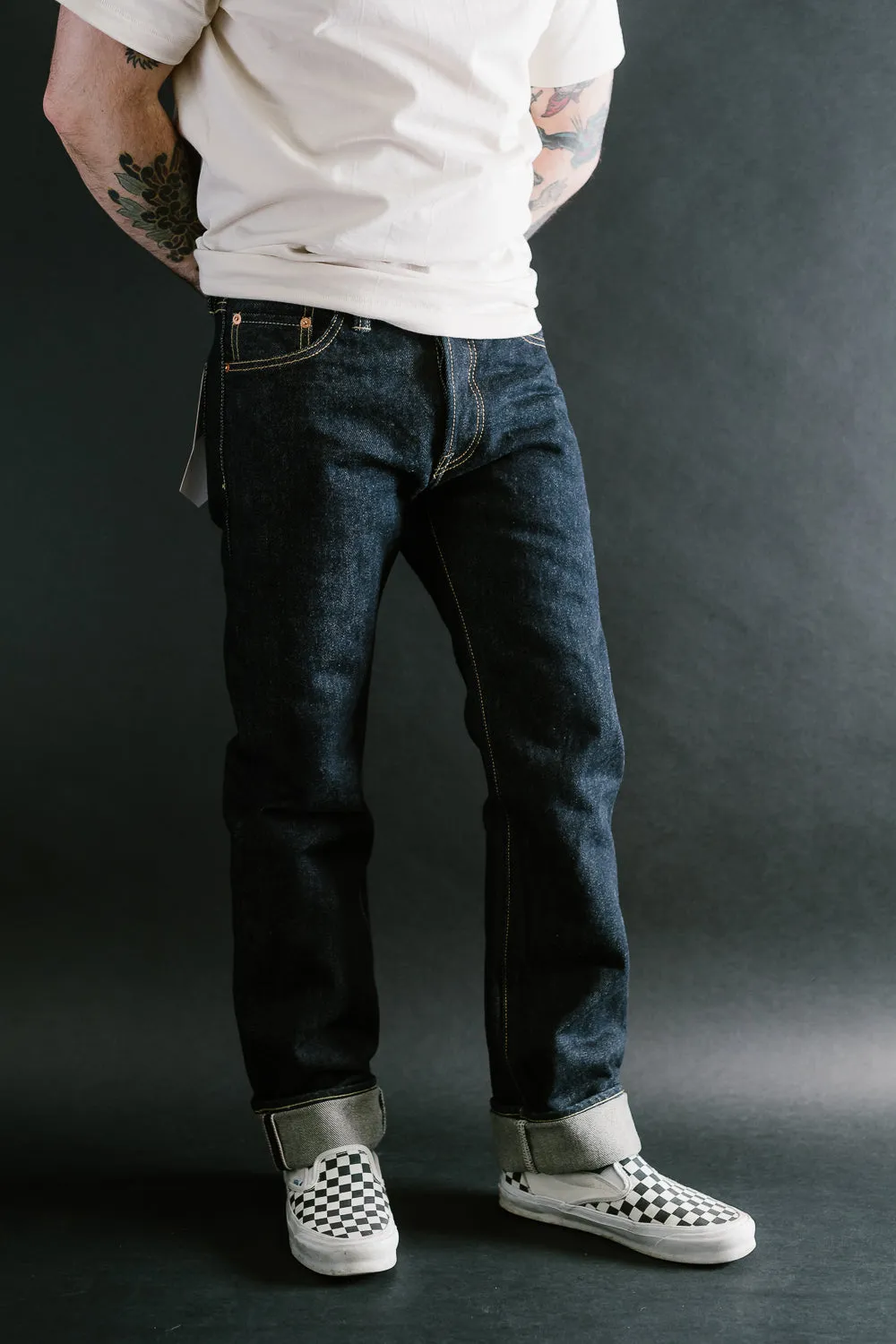 IH-666S-21 - 21oz Selvedge Denim Slim Straight Cut Jeans - Indigo