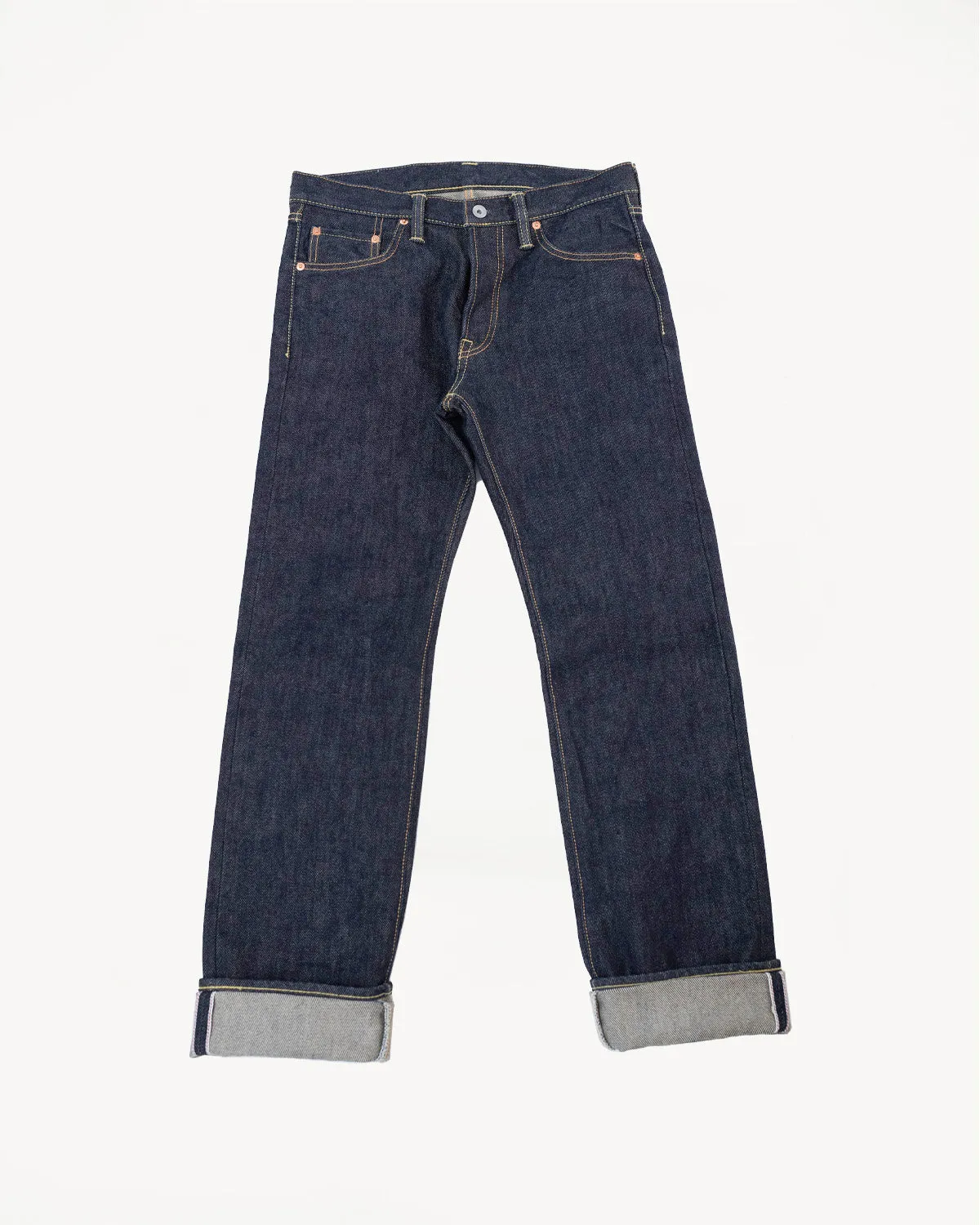 IH-666S-21 - 21oz Selvedge Denim Slim Straight Cut Jeans - Indigo