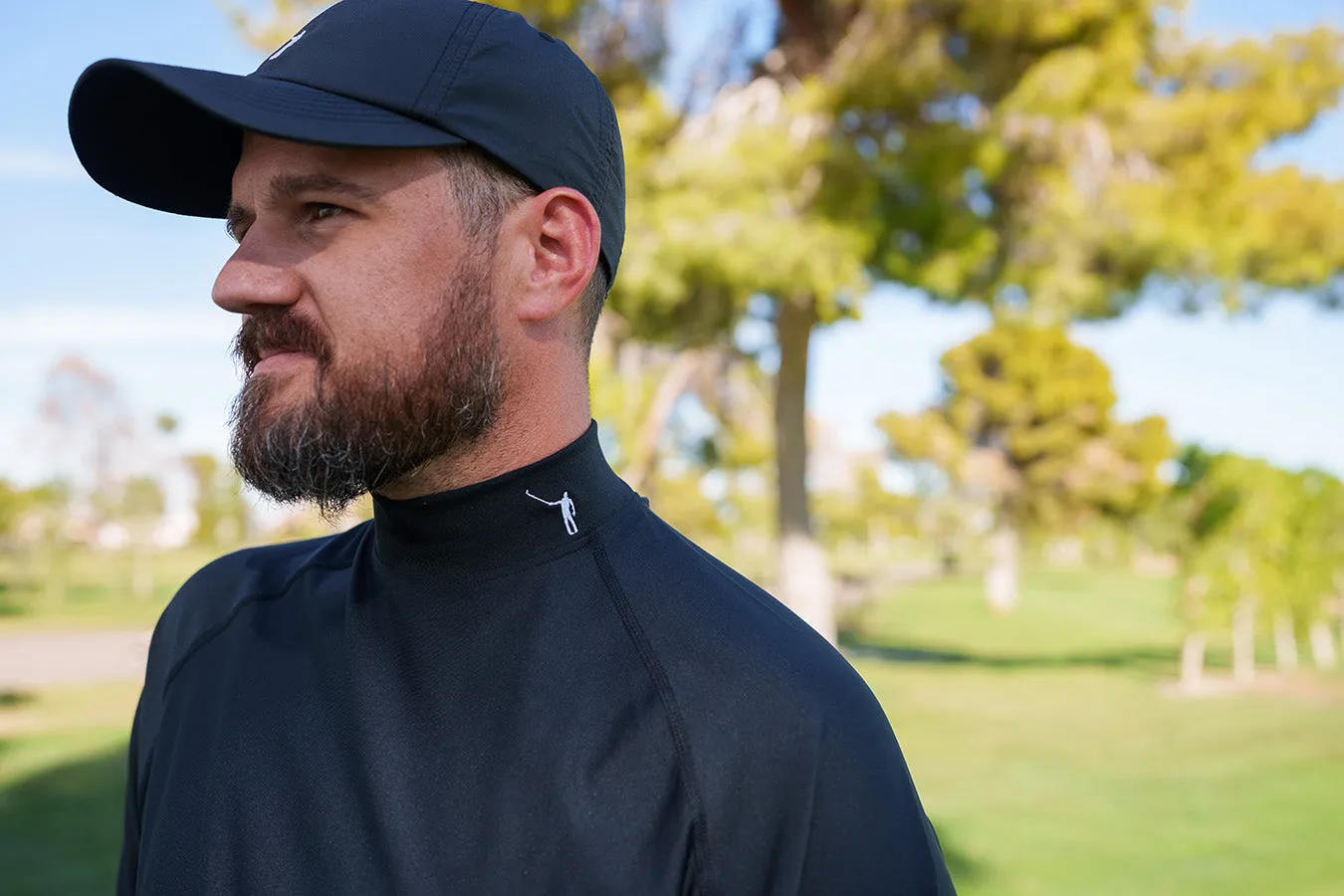 NLU x FJ Performance Golf Mock | Long Sleeve | Black
