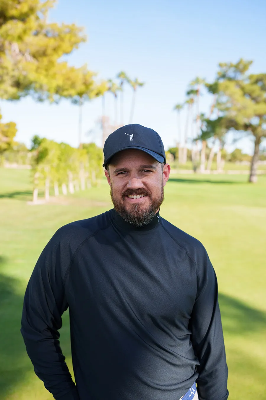 NLU x FJ Performance Golf Mock | Long Sleeve | Black